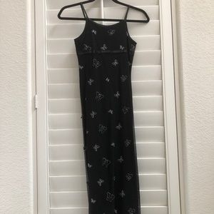 Youth Black Midi Black Dress w/ Butterfly (S 8)